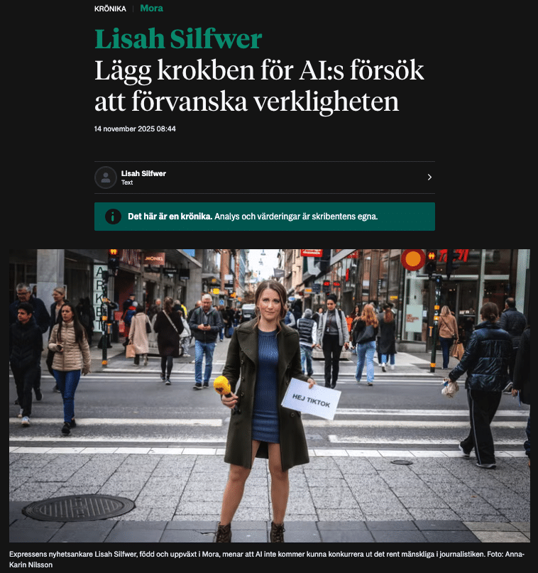 Lisah Silfwer - Mora Tidning - Krokben för AI - Krönika